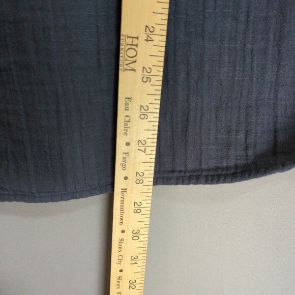 J Jill Embroidered Top Womens S Gray Double Cloth Cotton Gauze Tunic - Picture 5 of 6